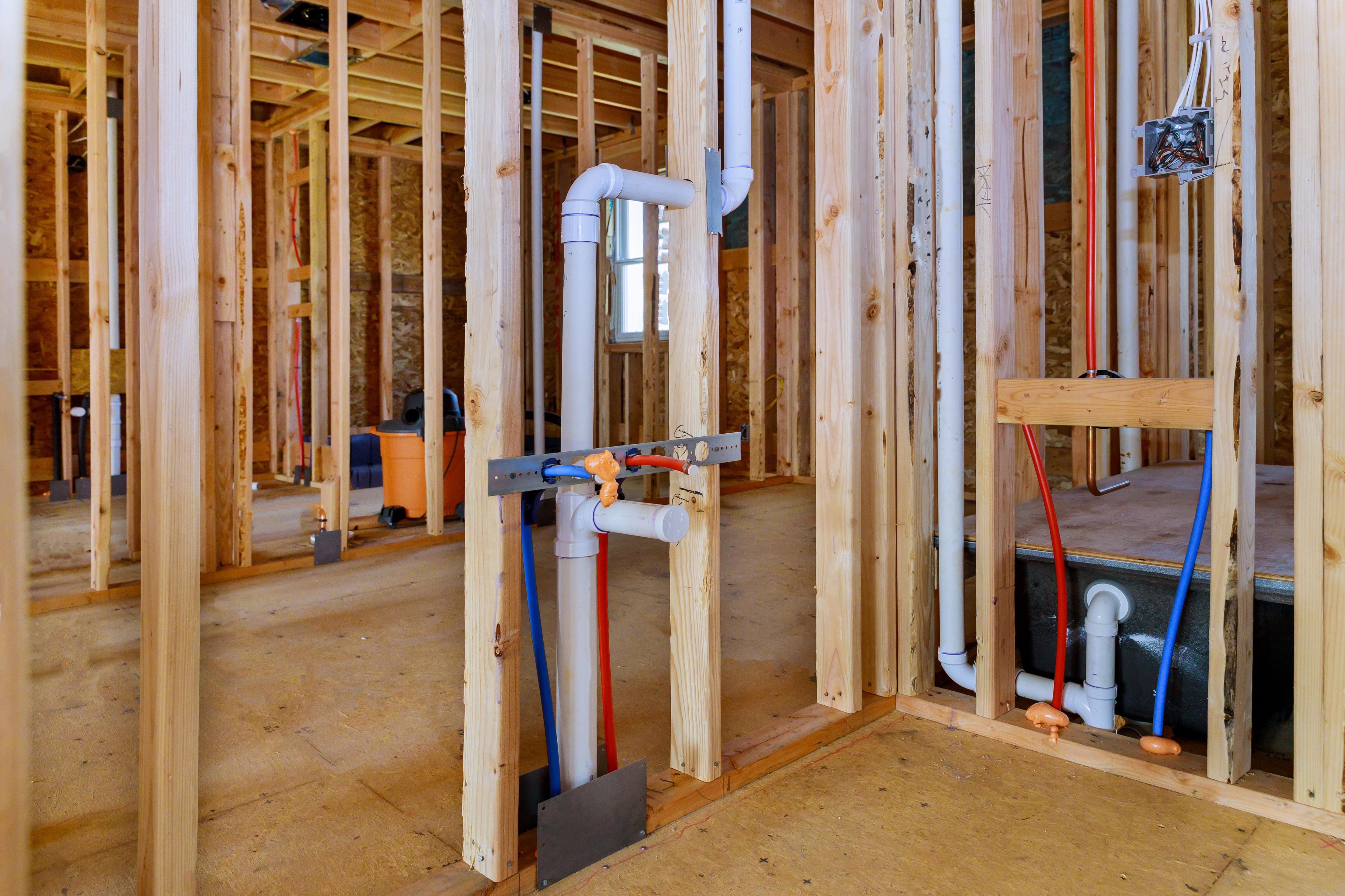 exclusive plumbing leads residential pipes new home plumbing frame